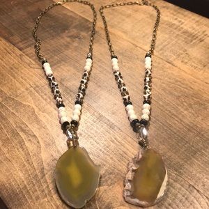 Handmade Agate Necklace Statement Stones/Beads